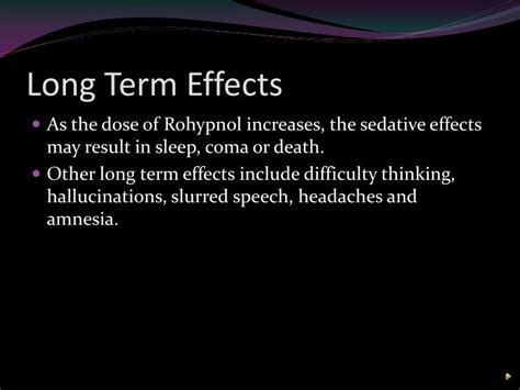 rohypnol long term side effects